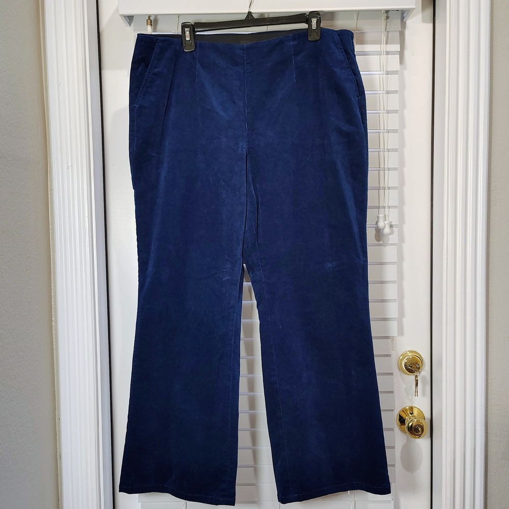 Talbots Corduroy Pants Women 1X Elastic Waist Casual Preppy Boho Cottage Casual